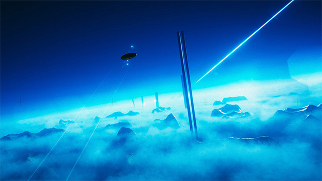 Exploration adventure surreal space in Exo One game