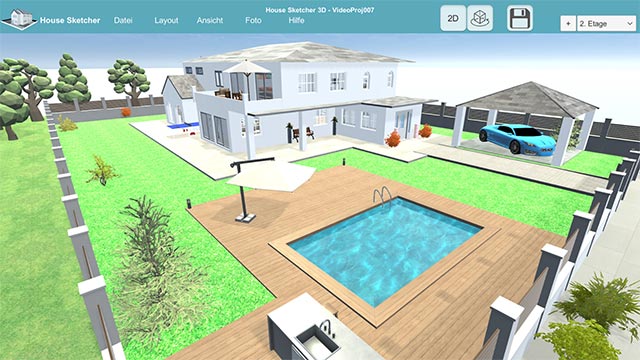 Diverse furniture library to choose from House Sketcher 3D app