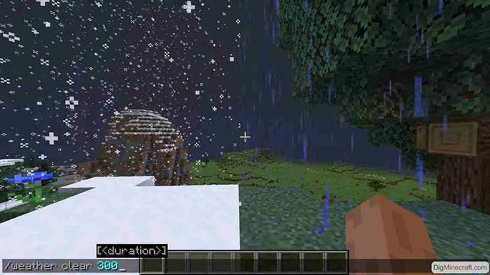 Người chơi có thể thay đổi thời tiết trong Minecraft bằng cách nhập lệnh