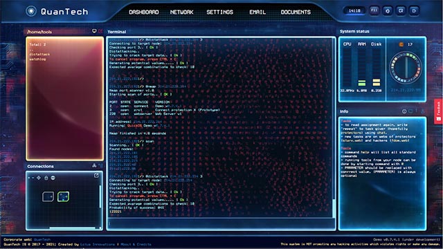 World Wide Hack simulates the work of a professional hacker attacking the data network. enterprise