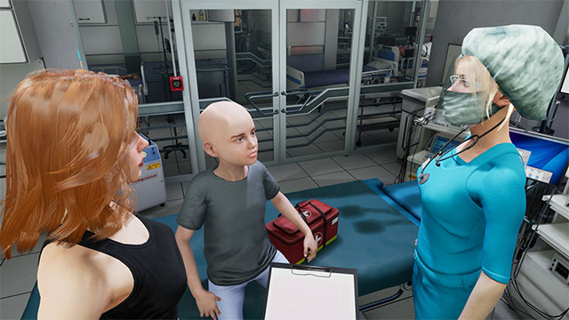 Interact with different patients in the Epidemic game