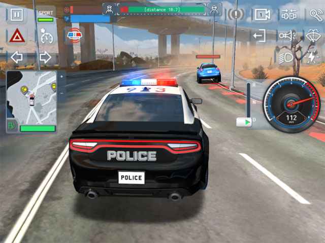 Become a policeman and drive a patrol car. in the game Police Sim 2022 