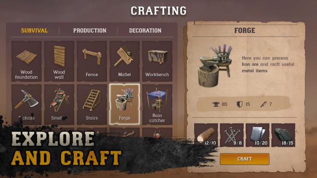 Explore break and craft everything for survival