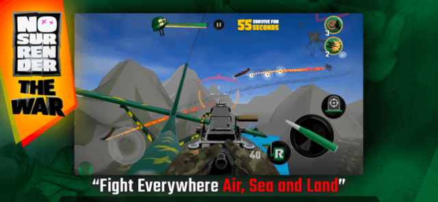Play NoSurrender: The War and battle your enemies on land, air and sea