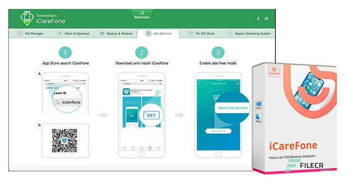 Tenorshare iCareFone is a software that supports management of iOS devices. manage iOS devices on PC