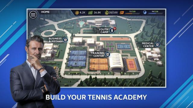 Build your own tennis academy in Tennis Manager for Android