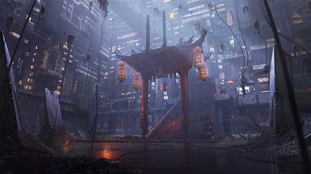 Bối cảnh Cyberpunk đậm phong cách phương Đông