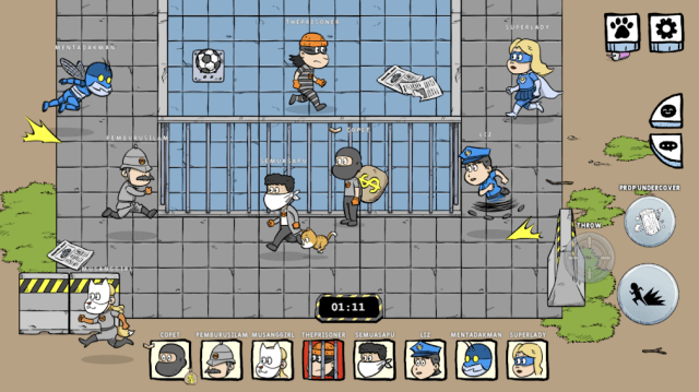 You can play the policeman or robber in the game Police Sentri
