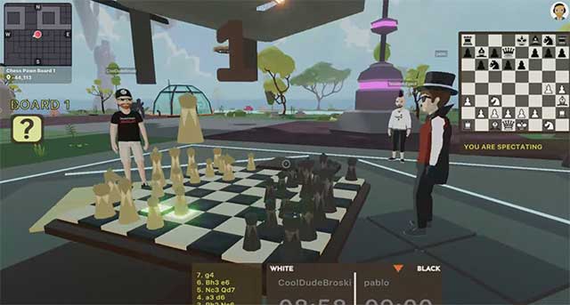 Experience playing chess with others in Decentraland