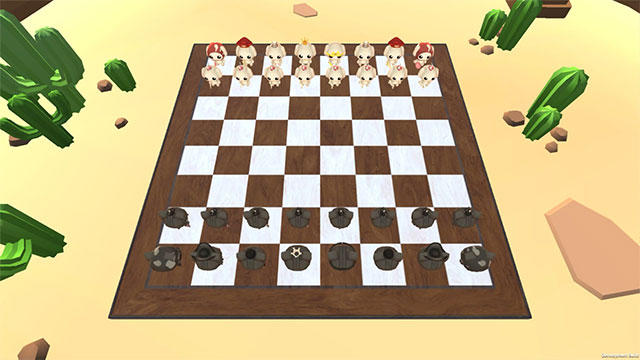 Choose a comfortable wallpaper and background music in Cute Chess
