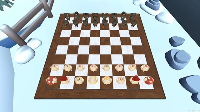 Traditional chess experience in the background. Unusual graphics and sounds of Cute Chess game
