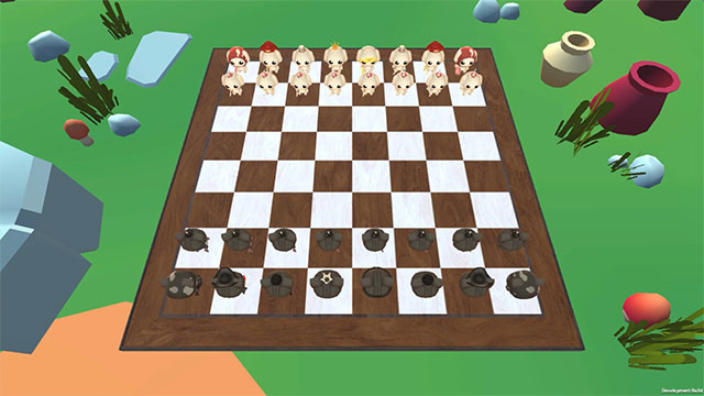 The chess pieces are super cute with lots of unique contexts and environments