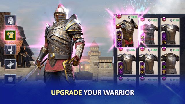 Upgrade your knights with weapons and armor in the game Knights Fight 2: New Blood