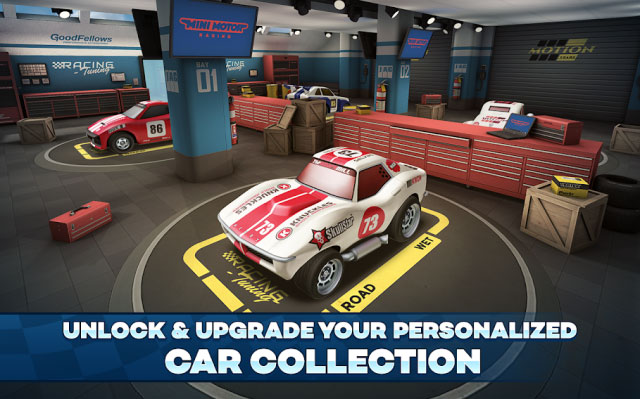 Unlock and upgrade your car collection in Mini Motor Racing 2