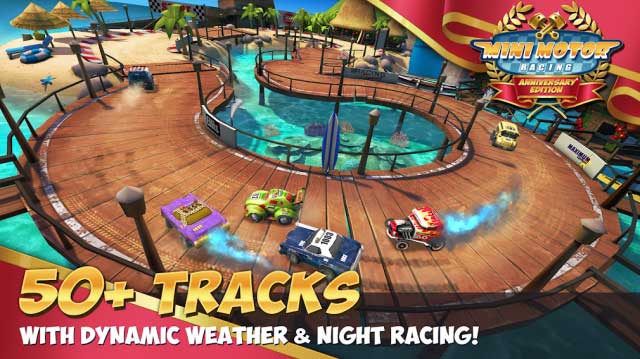 Over 50 races with realistic weather conditions, day and night cycles. 