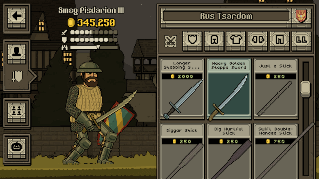 Lots of different weapons and equipment for you to choose from for battle. warrior