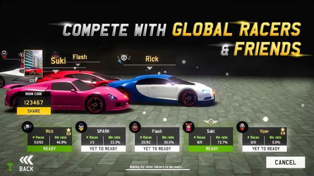 Compete with worldwide racers and friends