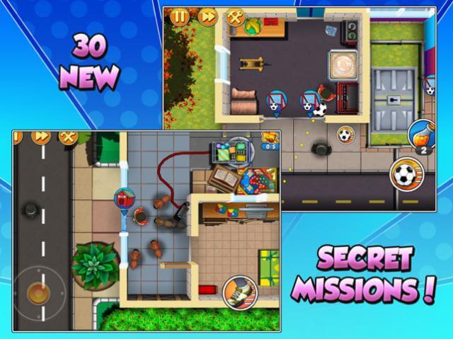 Over 30 secret theft missions new in game Robbery Bob 2