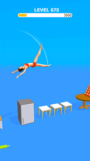 Twirl through different objects and don't let yourself hit the ground in Home Flip 