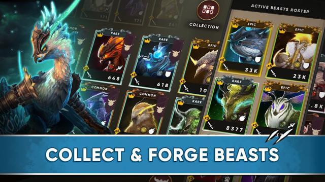 Collect and train train giant monsters in Clash of Beasts