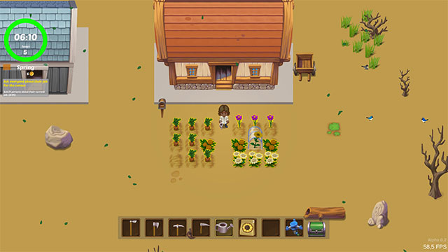 Build a new technological farm in the WoMen simulator game. in Science