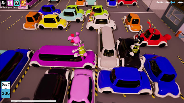 Rescuing the colorful cars stuck in the Bunny Parking game