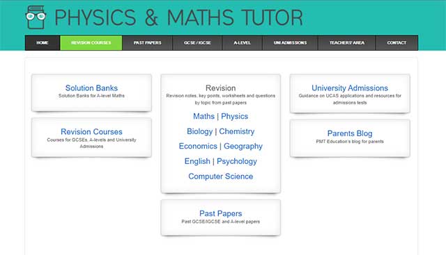 Physics & Maths Tutor is a website to help prepare for GCSE, AS and A-level exams
