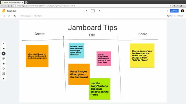 Google Jamboard is a whiteboard that works with Google Workspace