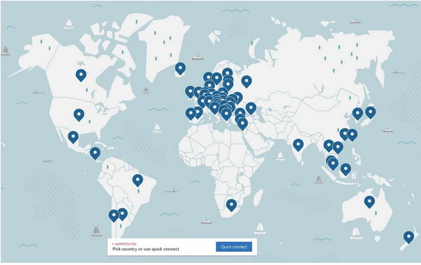 Các nhà cung cấp Nord VPN có sẵn ở nhiều quốc gia và khu vực