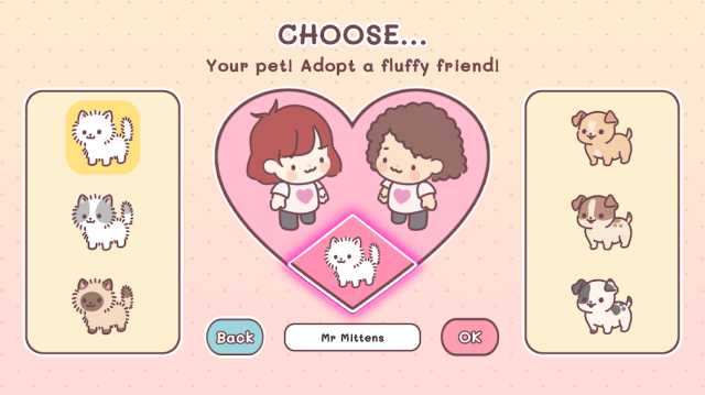 Choose your cute pet in Pocket Love