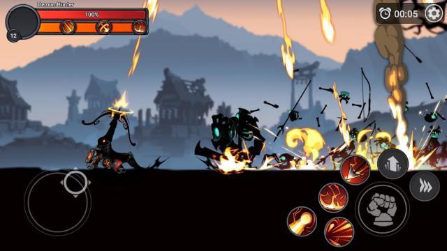 Fight various monsters in the game Stickman Master: Shadow Fight