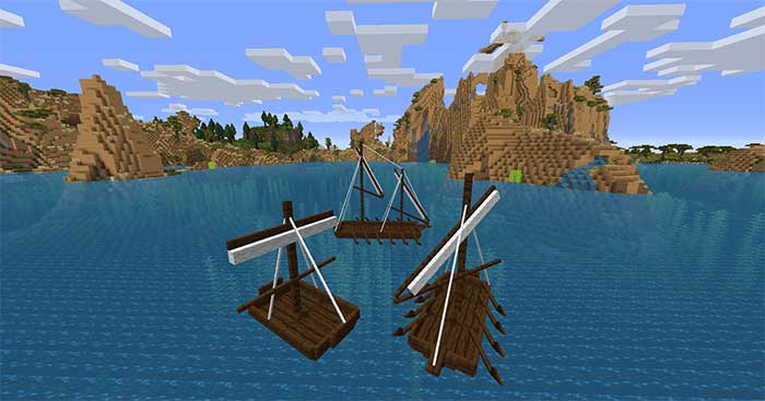 Small Ships Mod 1.16.5 sẽ giới thiệu vào Minecraft rất nhiều loại thuyền độc đáo