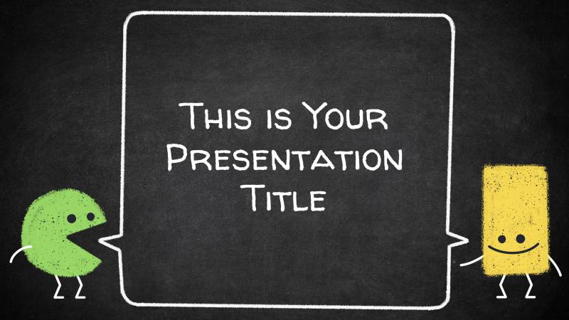 Download Mẫu PowerPoint giáo dục dễ thương Mẫu slide thuyết trình phấn màu trên nền bảng đen