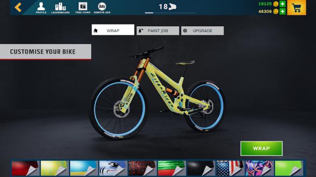 Customize your dirt bike in the game Downhill Republic