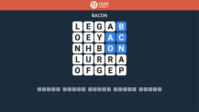 Find the correct word by clicking click on the given letters