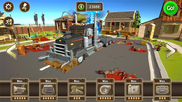 Lots of upgrades to the battle machine and weapon system in Zombie Crush Driver