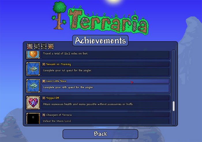 Hướng dẫn mở khóa các thành tích trong Terraria