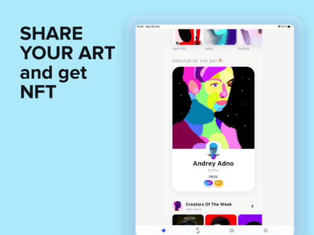 Share and sell your work via NFT
