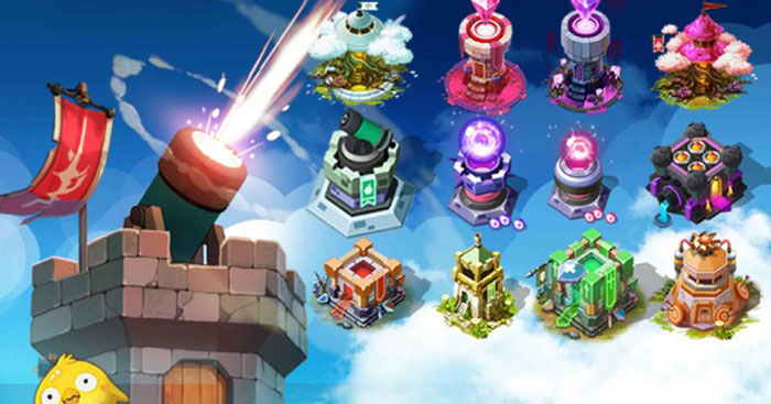 Build build turrets to defend against monsters in the game Hero Defense King