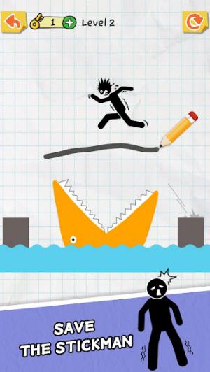 Draw lines to save stickman in game Draw 2 Save 
