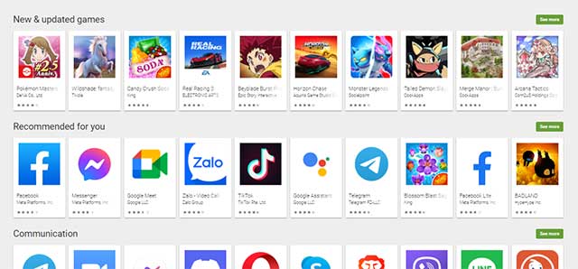 Google Play allows users to view and download Android apps