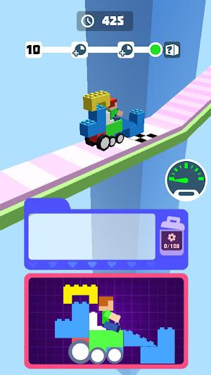 Collect blocks to build racing cars