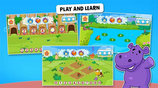 Game will children basic math skills such as counting, writing numbers and understanding the order of numbers