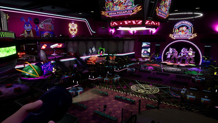 Người chơi sẽ phải vượt qua những nguy hiểm rình rập khắp tòa nhà Mega Pizzaplex trong Five Nights at Freddy's: Security Breach