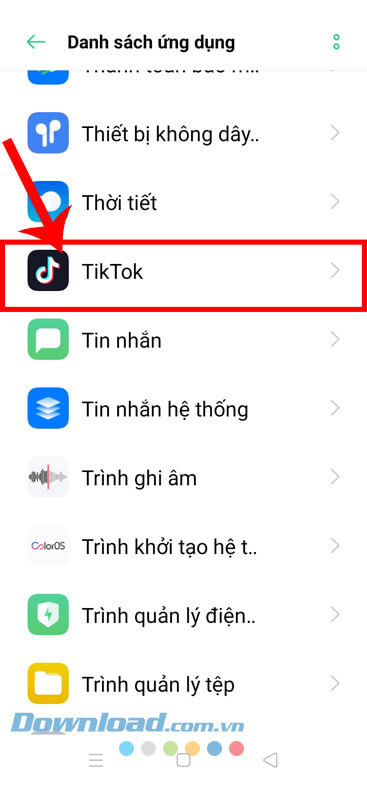 Tìm ứng dụng TikTok