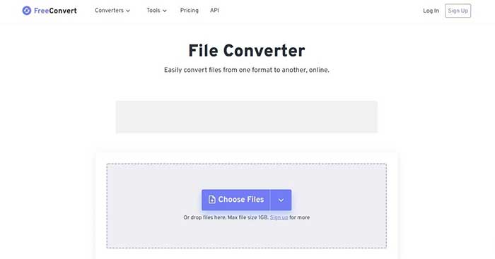 FreeConvert.com is a file conversion tool. simple and fast