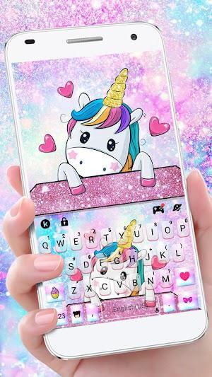Cute Dreamy Unicorn Keyboard Background is cute keyboard wallpaper