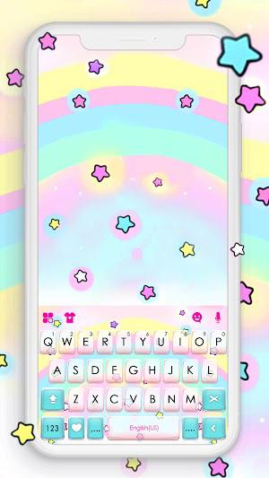 Cute Rainbow Stars Keyboard Background is a cute keyboard theme app