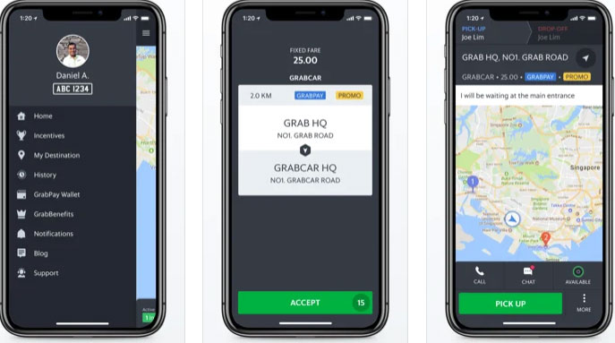 Grab Driver iPhone app