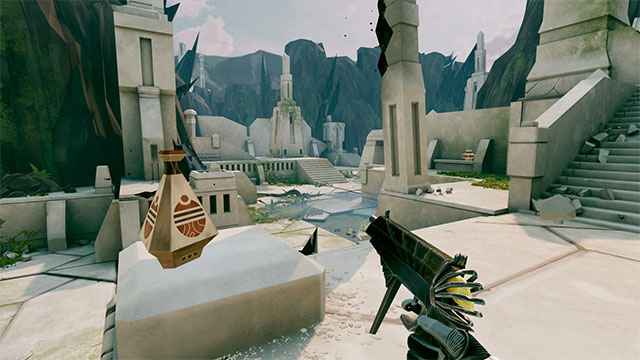 Gameplay combines combat adventure, hero role-playing and first-person shooter